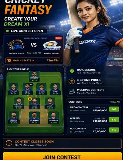 Kk7 (kk 7 casino) fantasy cricket & matchday visual 3